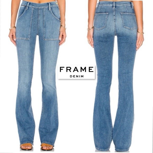 Frame Denim Le Flare De Francoise Jean Size 28 Sunnyslope Flare High Rise LFF899 - Picture 2 of 16